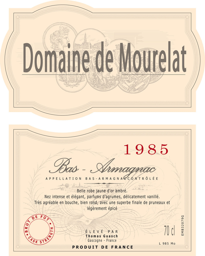 Armagnac Bordeneuve - Domaine de Mourelat Brut de fut 1985 70cl